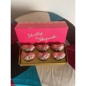 RARE Vintage SCHIAPARELLI 6 Surreal Heart Soaps 0.9 Oz SHOCKING Total 5.4 Oz IOB